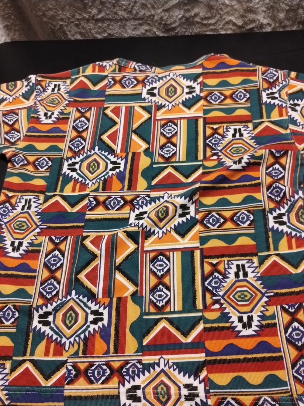Vintage Vibrant COOGI Style Geometric Print Top in Multi Colors Sz Medium